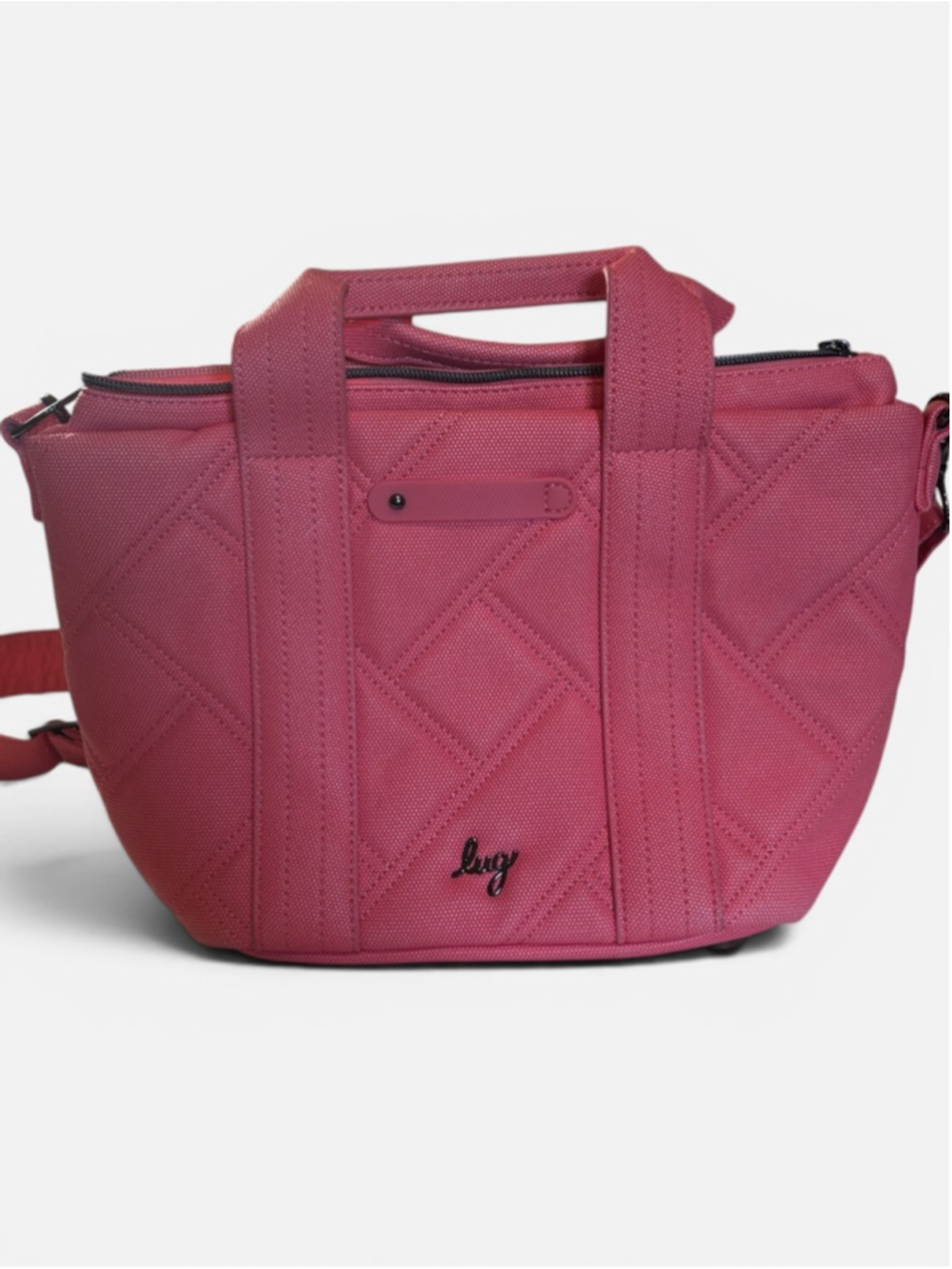 EUC Dory Lug Luxe VL Quilted Look Peach Purse with Detachable Straps - 10" x 9"